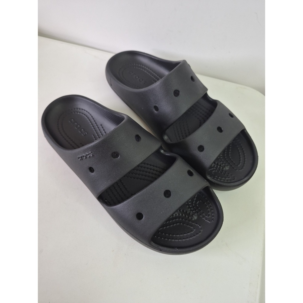 Crocs Black Slides Iconic Comfort Slip On Sandals Men 8 Women 10